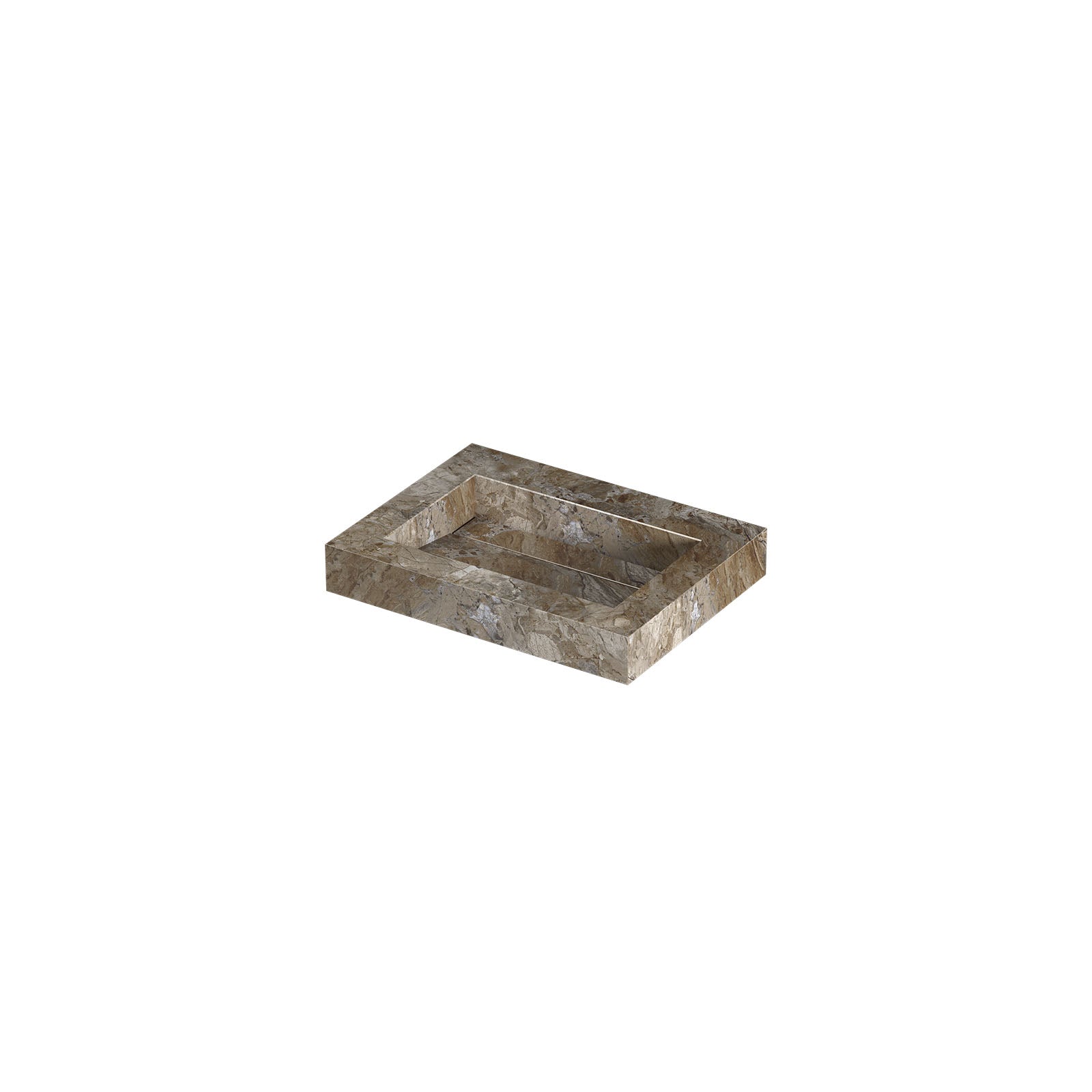 Ink Pitch meubelwastafel 60x45cm keramische slab - zonder kraangat - Earth Glossy