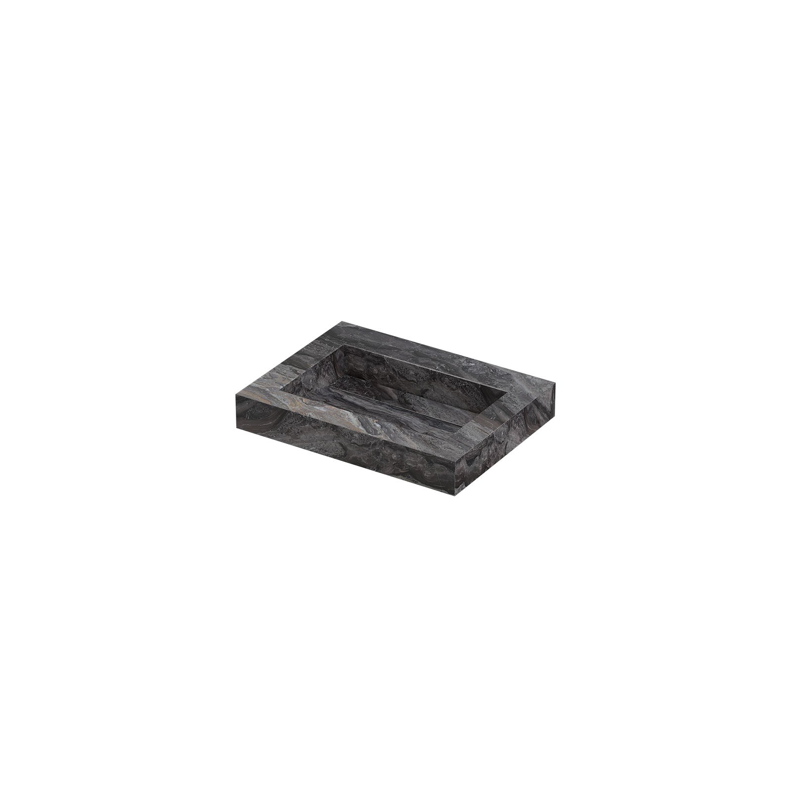 Ink Pitch meubelwastafel 60x45cm keramische slab - zonder kraangat - Venice Brown Glossy