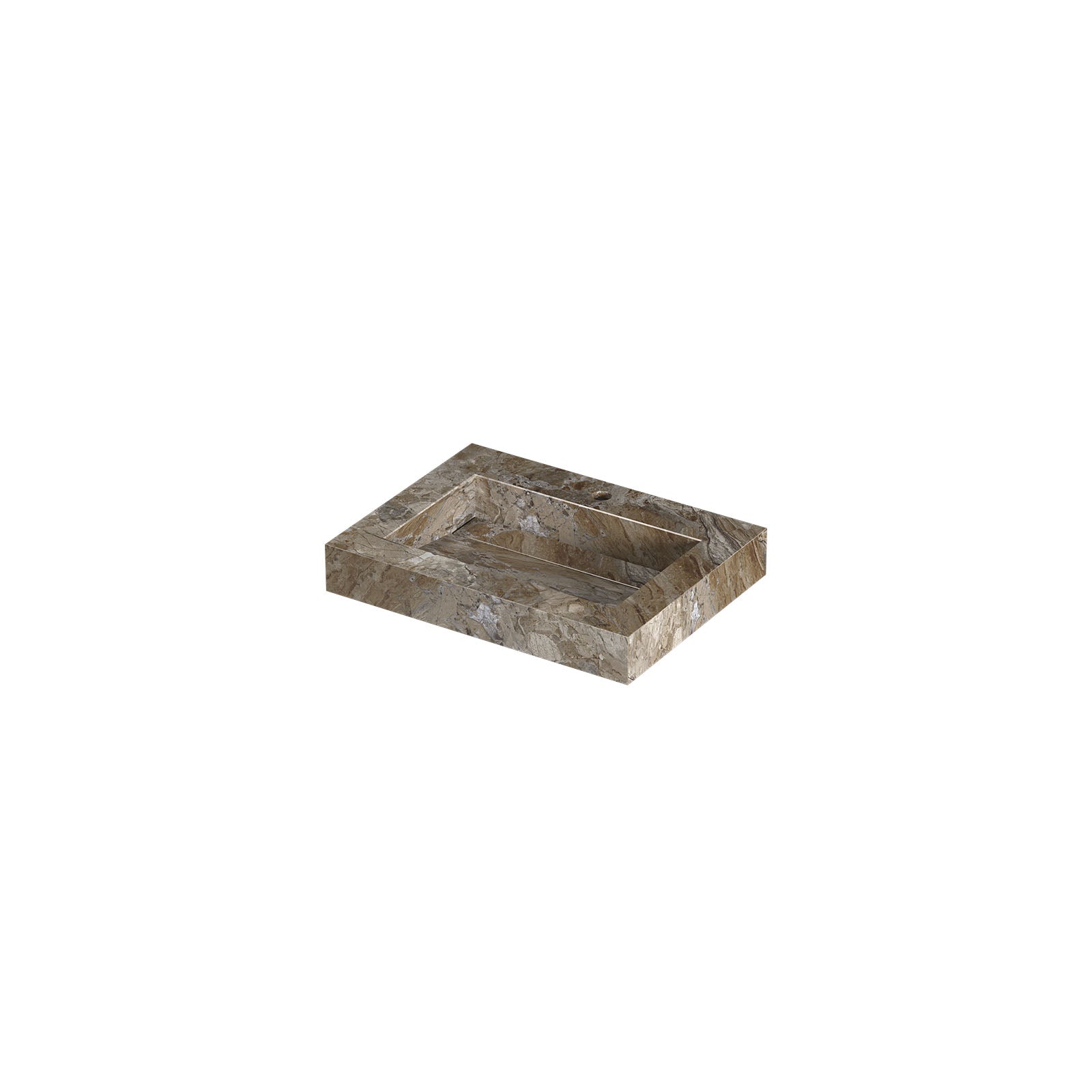 Ink Pitch meubelwastafel 60x45cm keramische slab - 1 kraangat - Earth Glossy