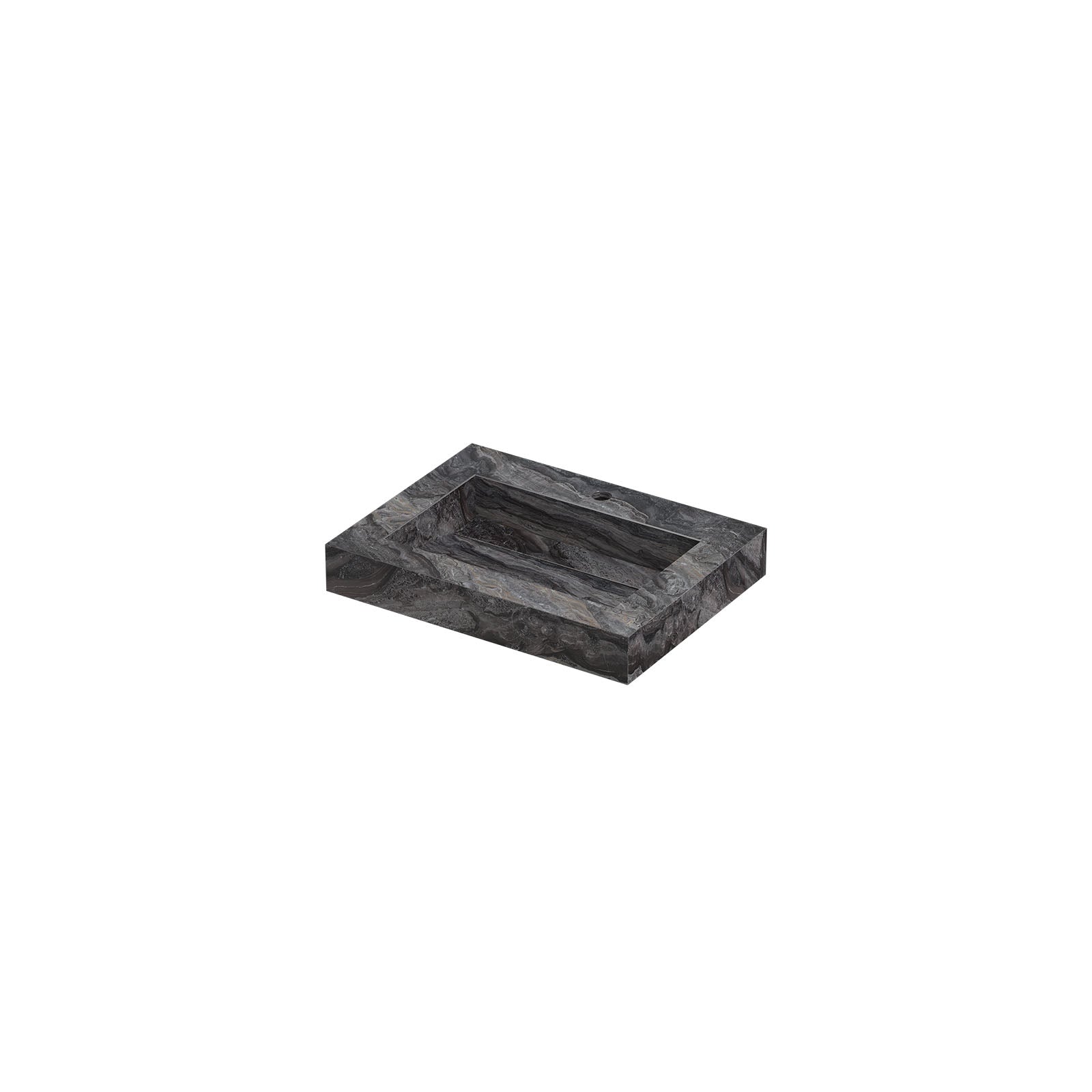 Ink Pitch meubelwastafel 60x45cm keramische slab - 1 kraangat - Venice Brown Glossy