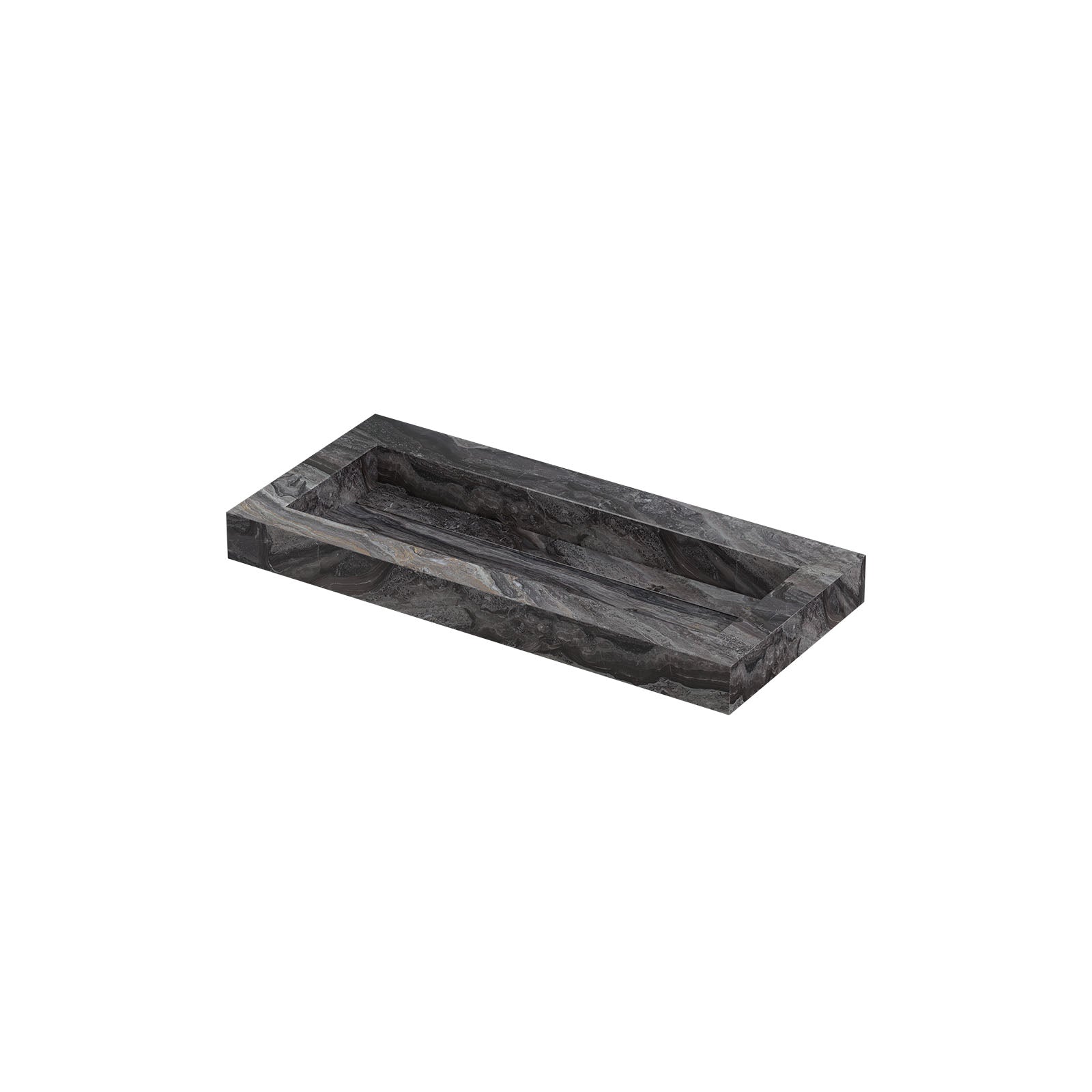 Ink Pitch meubelwastafel 100x45cm keramische slab - centraal - zonder kraangat - Venice Brown Glossy