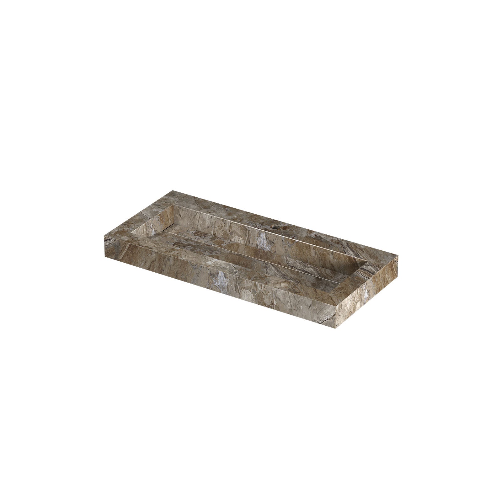 Ink Pitch meubelwastafel 100x45cm keramische slab - centraal - 1 kraangat - Earth Glossy