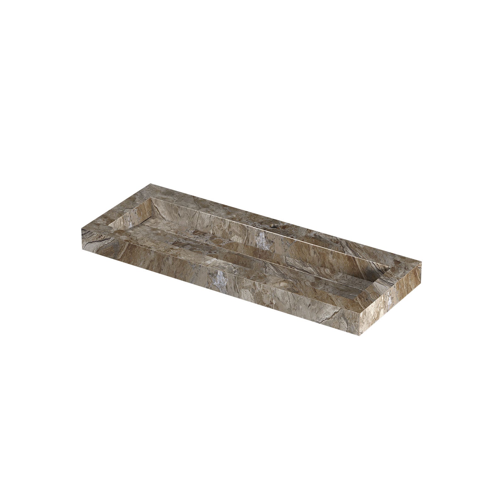 Ink Pitch meubelwastafel 120x45cm keramische slab - centraal - 1 kraangat - Earth Glossy