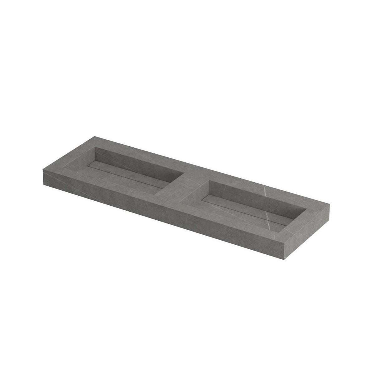Ink Pitch meubelwastafel 120x45cm keramische slab - dubbel - zonder kraangaten - armani grey