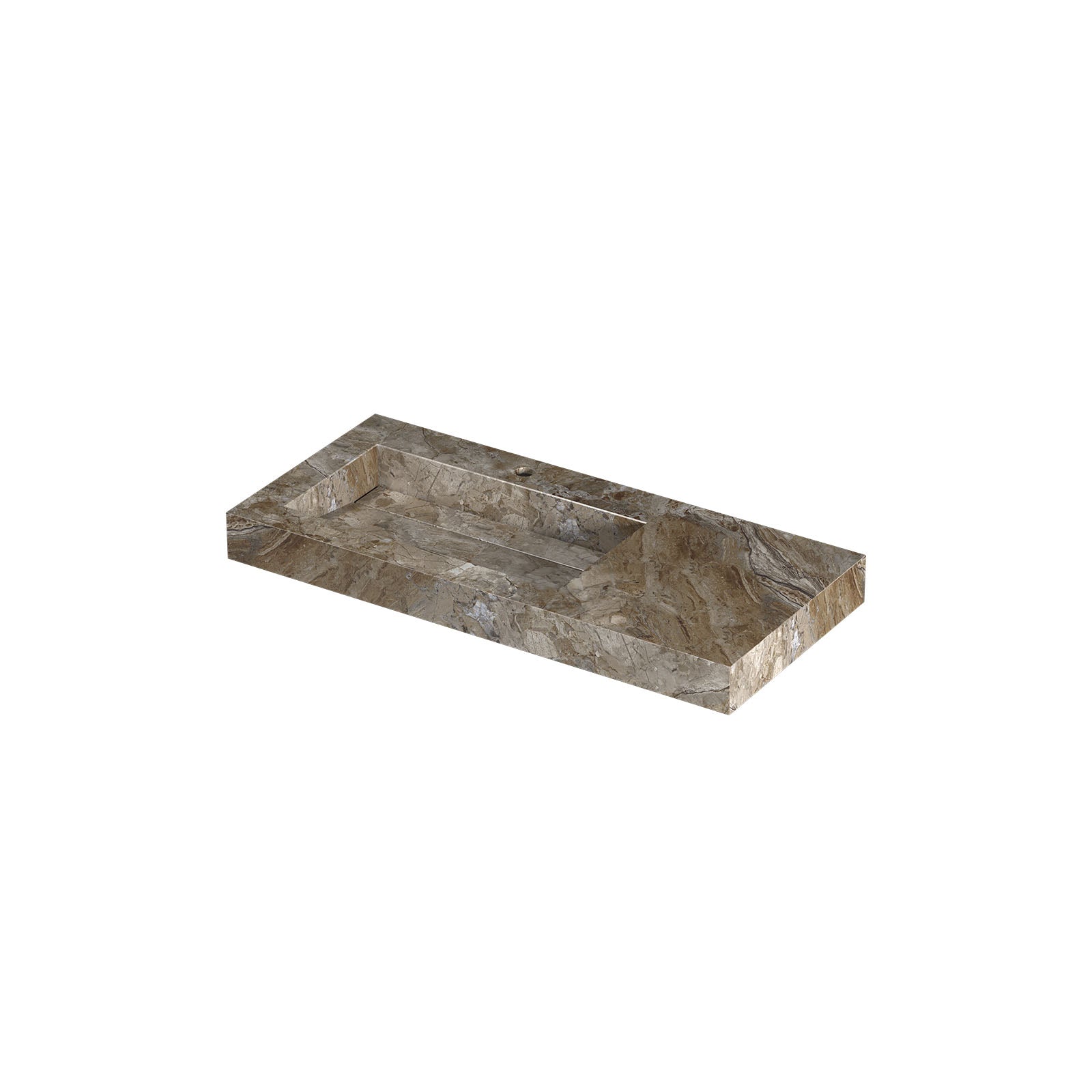 Ink Pitch meubelwastafel 100x45cm keramische slab - links - 1 kraangat - Earth Glossy