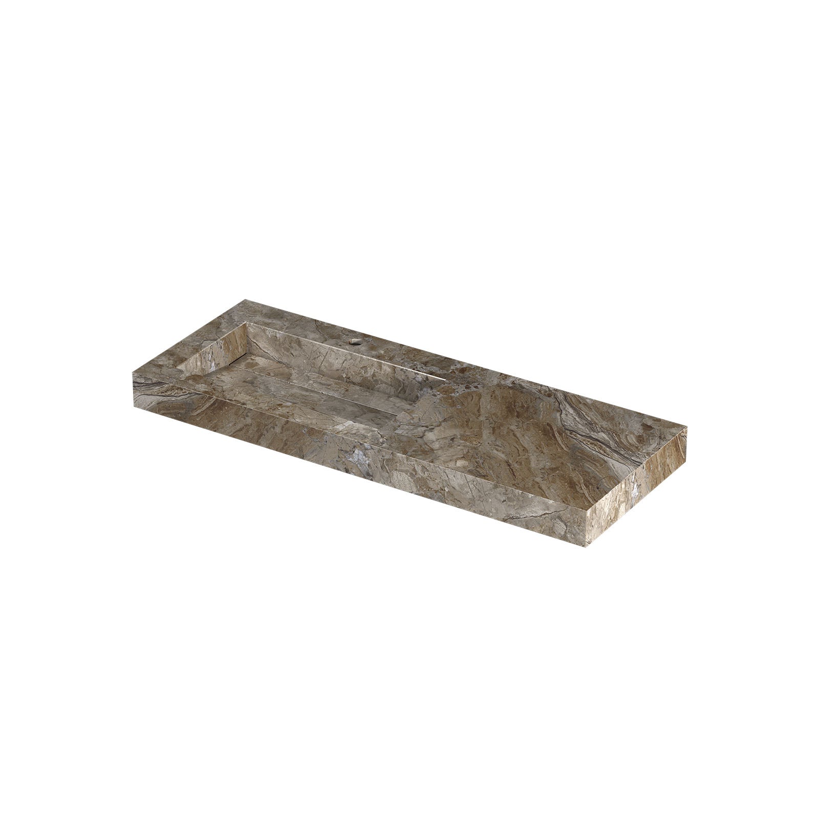 Ink Pitch meubelwastafel 120x45cm keramische slab - links - 1 kraangat - Earth Glossy