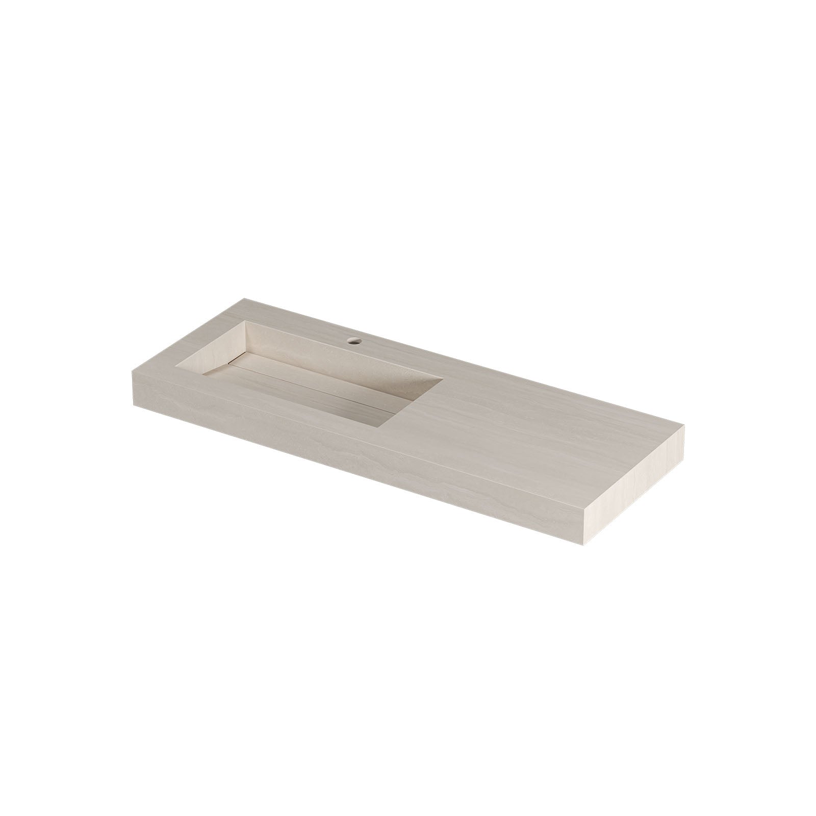 Ink Pitch meubelwastafel 120x45cm keramische slab - links - 1 kraangat - travertin mat