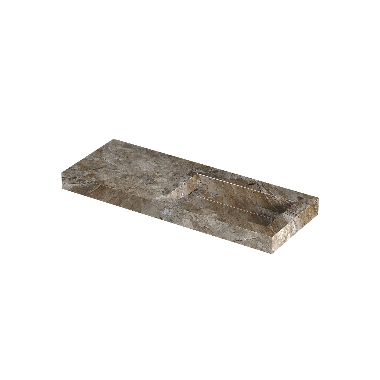 Ink Pitch meubelwastafel 120x45cm keramische slab - rechts - 1 kraangat - Earth Glossy