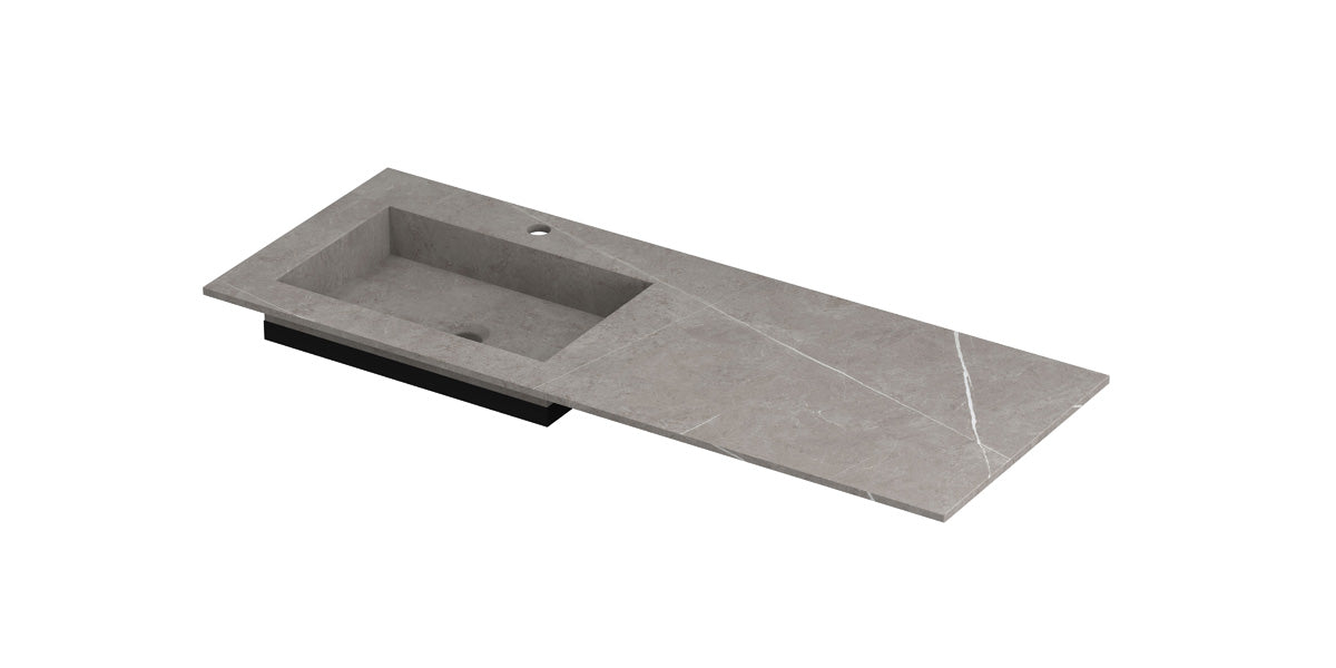 Ink Post meubelwastafel 120x45cm keramische slab - links - 1 kraangat - armani grey mat
