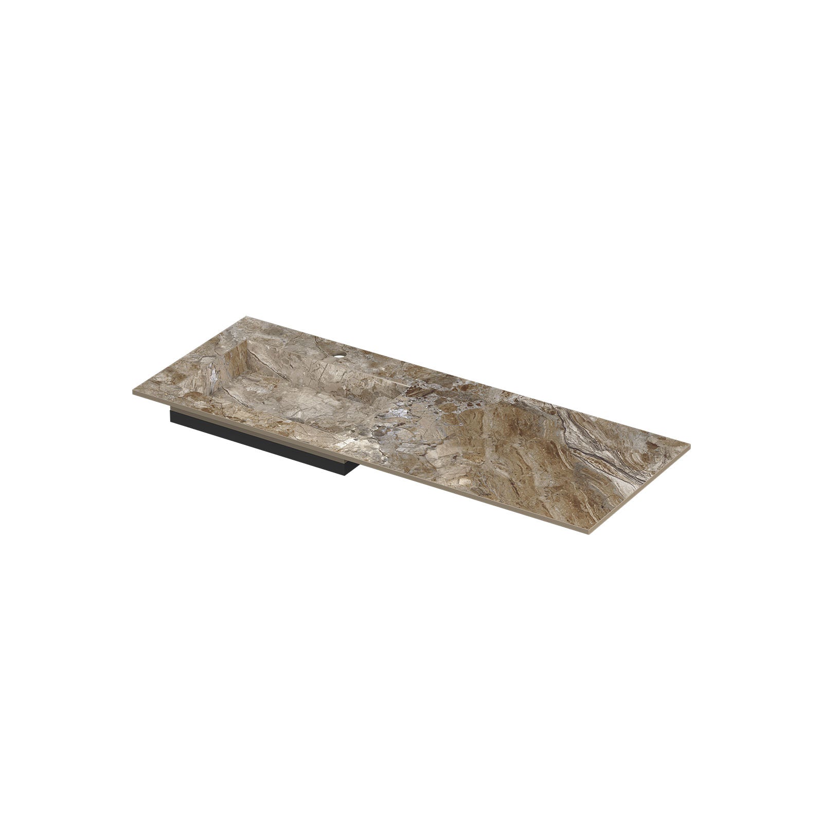 Ink Post meubelwastafel 120x45cm keramische slab - links - 1 kraangat - Earth Glossy