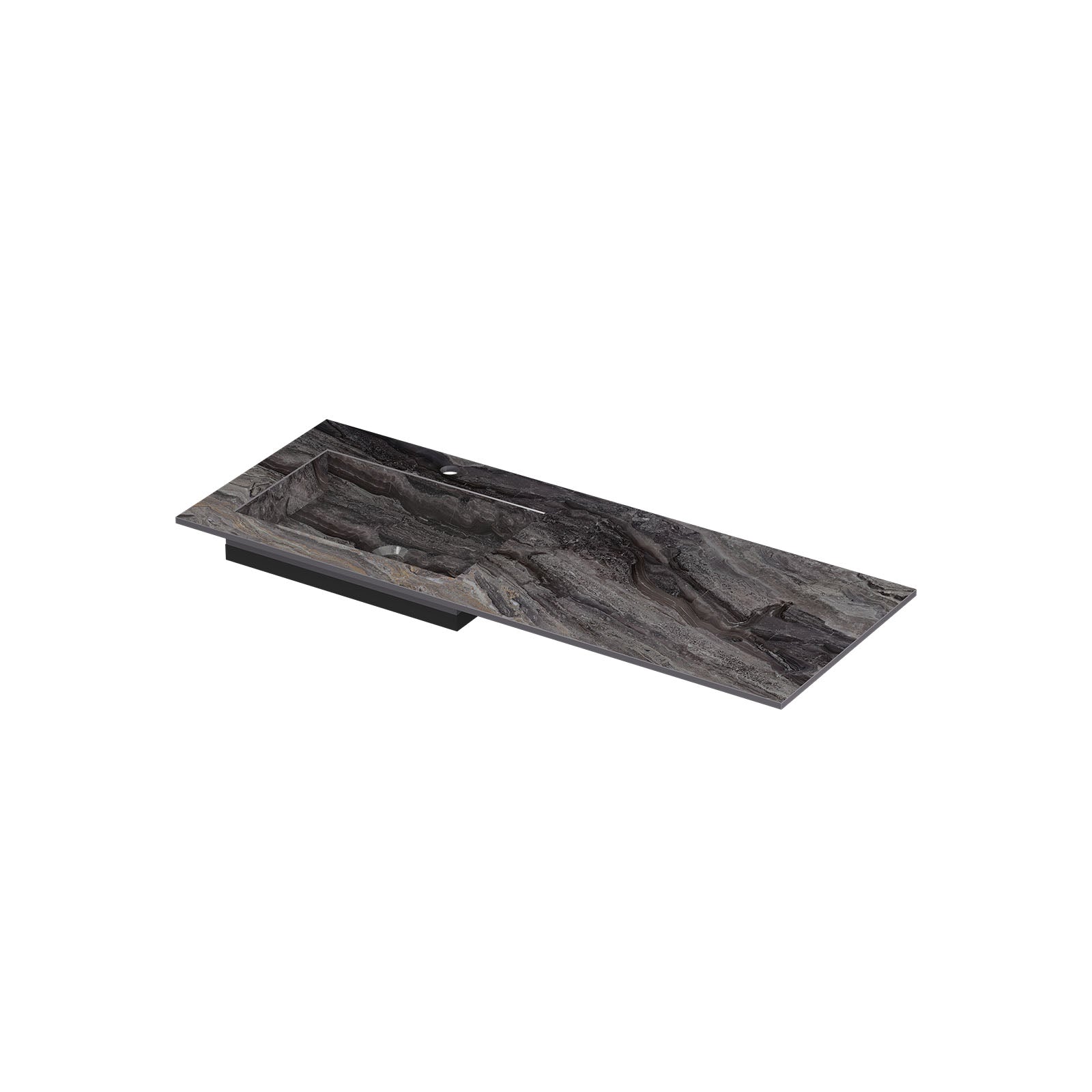 Ink Post meubelwastafel 120x45cm keramische slab - links - 1 kraangat - Venice Brown Glossy