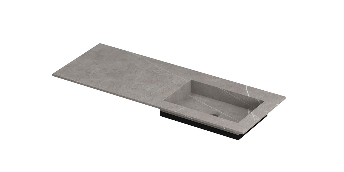 Ink Post meubelwastafel 120x45cm keramische slab - rechts - zonder kraangat - armani grey mat