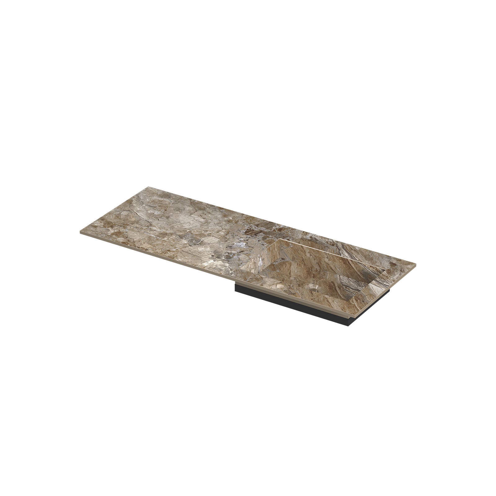 Ink Post meubelwastafel 120x45cm keramische slab - rechts - zonder kraangat - Earth Glossy