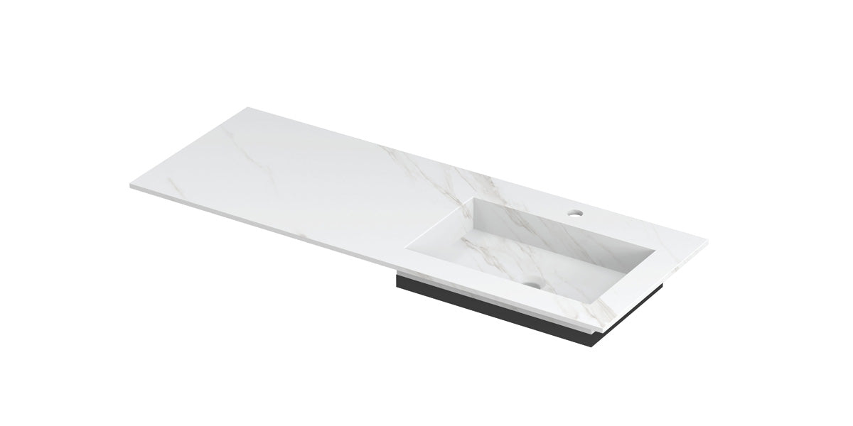 Ink Post meubelwastafel 120x45cm keramische slab - rechts - 1 kraangat - calacatta mat