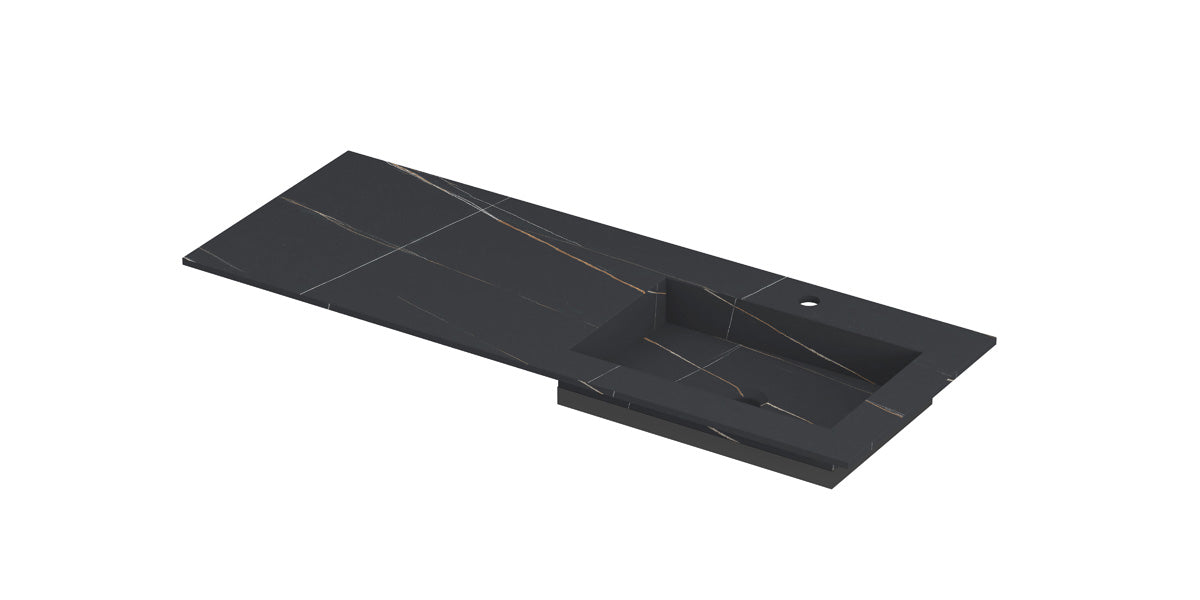 Ink Post meubelwastafel 120x45cm keramische slab - rechts - 1 kraangat - lauren black mat