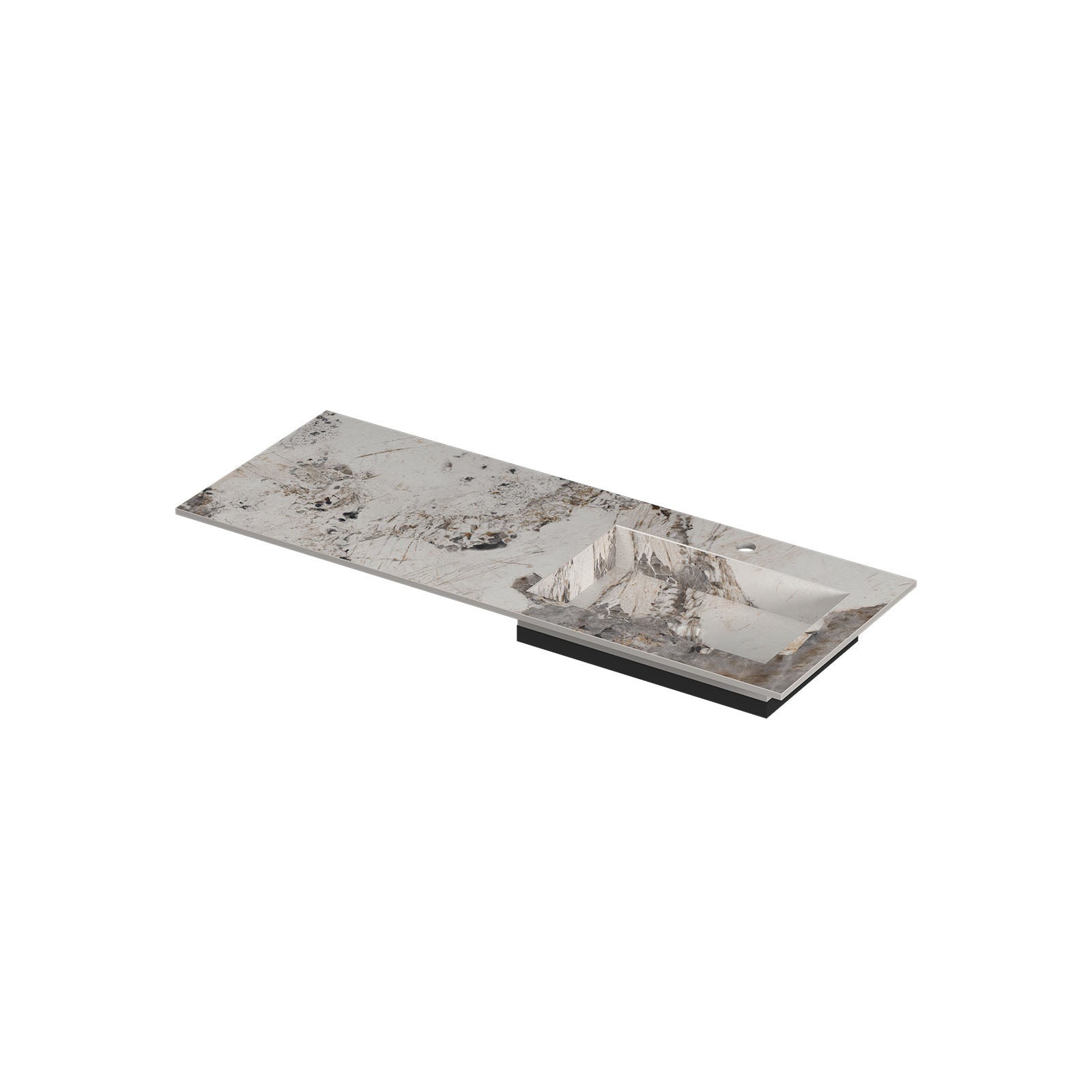 Ink Post meubelwastafel 120x45cm keramische slab - rechts - 1 kraangat - Island Glossy