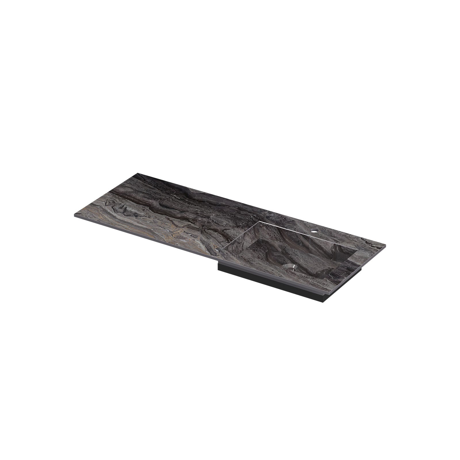 Ink Post meubelwastafel 120x45cm keramische slab - rechts - 1 kraangat - Venice Brown Glossy
