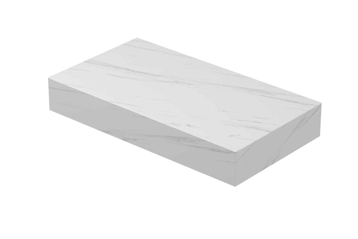 Ink Blocq fonteinplateau 40x22cm keramische slab - zonder uitsparing - calacatta mat
