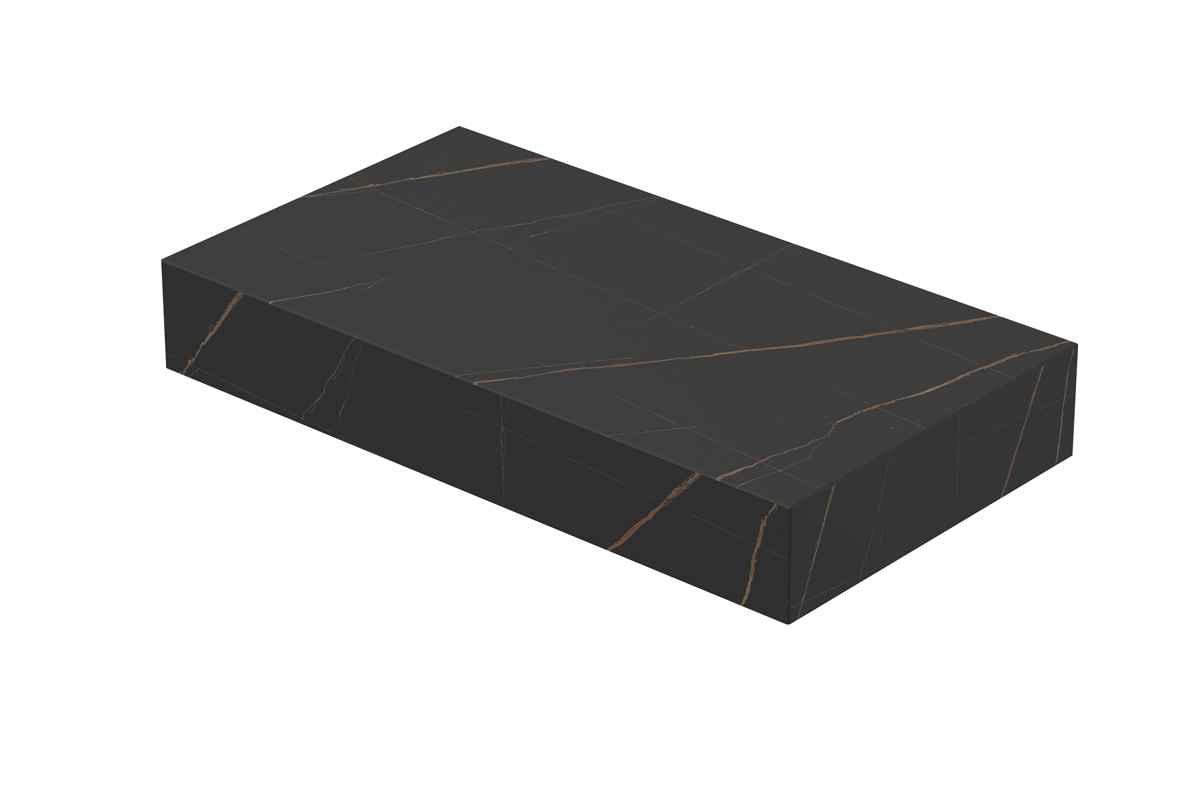 Ink Blocq fonteinplateau 40x22cm keramische slab - zonder uitsparing - lauren black mat
