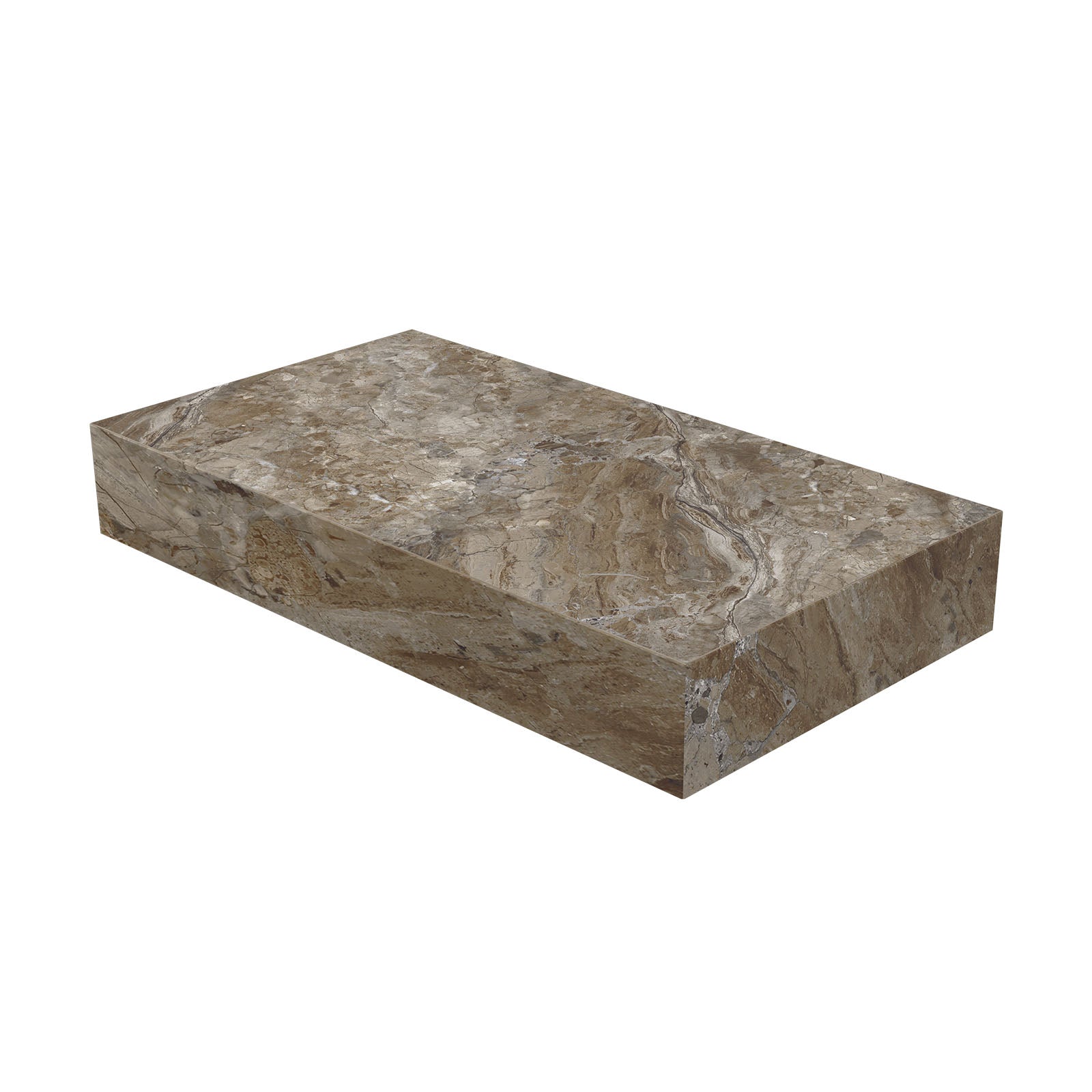Ink Blocq fonteinplateau 40x22cm keramische slab - zonder uitsparing - Earth Glossy