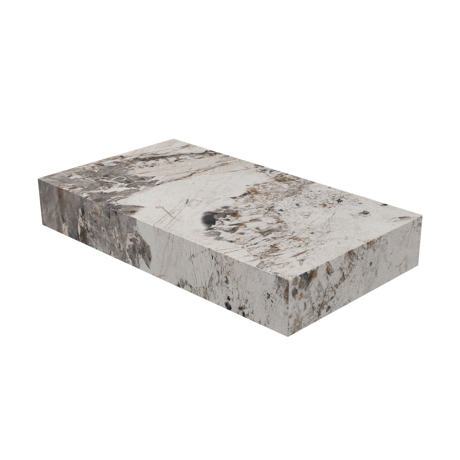 Ink Blocq fonteinplateau 40x22cm keramische slab - zonder uitsparing - Island Glossy