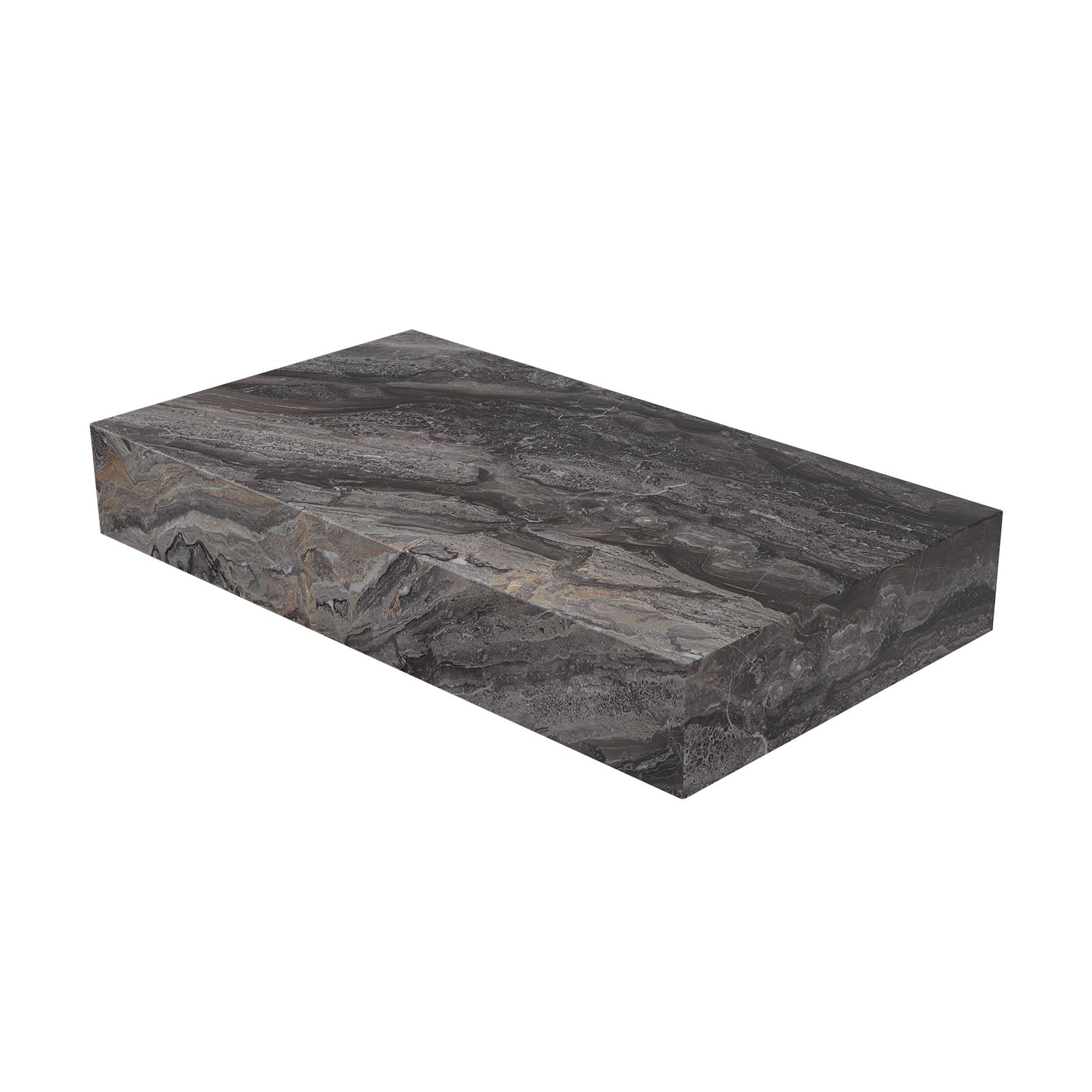 Ink Blocq fonteinplateau 40x22cm keramische slab - zonder uitsparing - Venice Brown Glossy