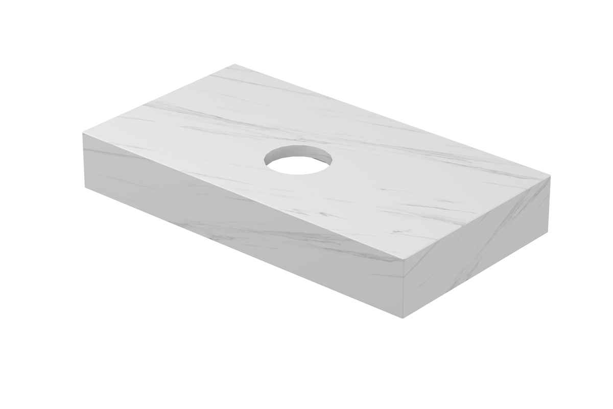 Ink Blocq fonteinplateau 40x22cm keramische slab - met uitsparing - calacatta mat