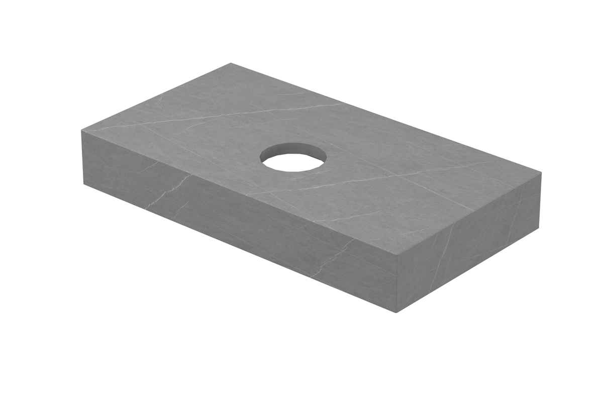 Ink Blocq fonteinplateau 40x22cm keramische slab - met uitsparing - armani grey mat
