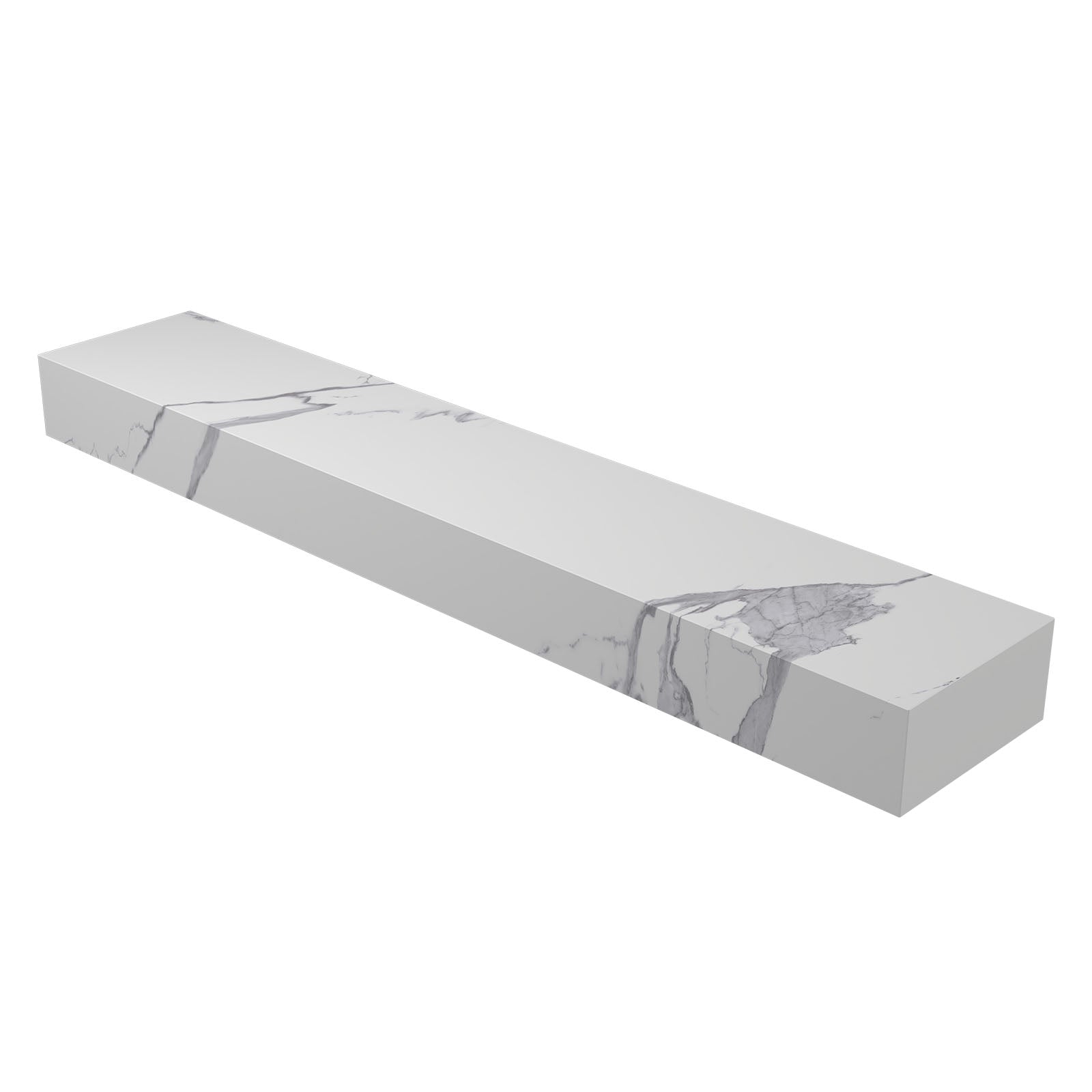 Ink Blocq Large fonteinplateau 120x22cm keramische slab - statuario glossy