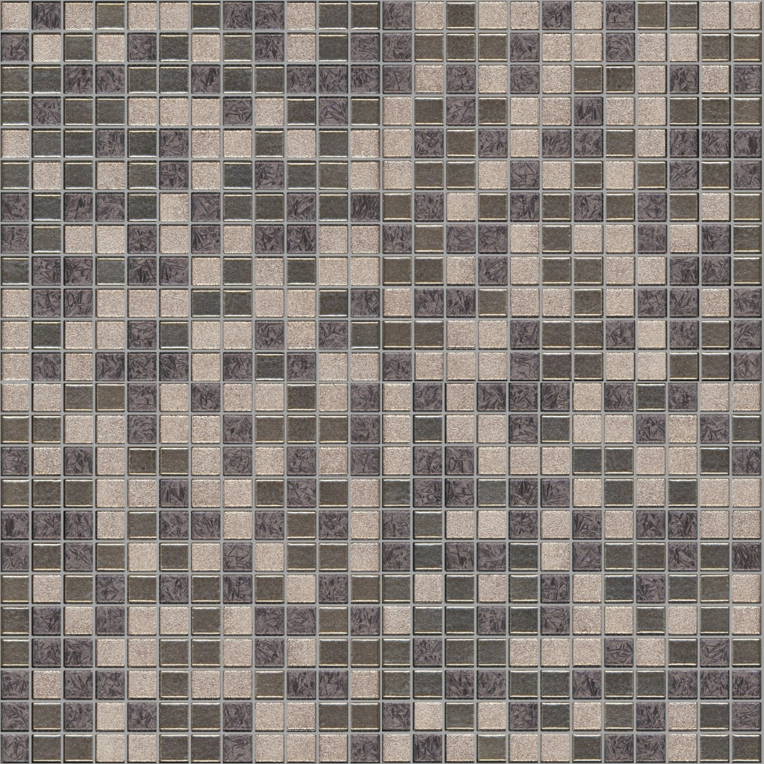 Appiani, Mix Neutral - XMTL 702 - Architecture Metal 02  Alluminio/Cristalli/Pirite, Naturale (2.5x2.5), 30x30cm, 7.20mm