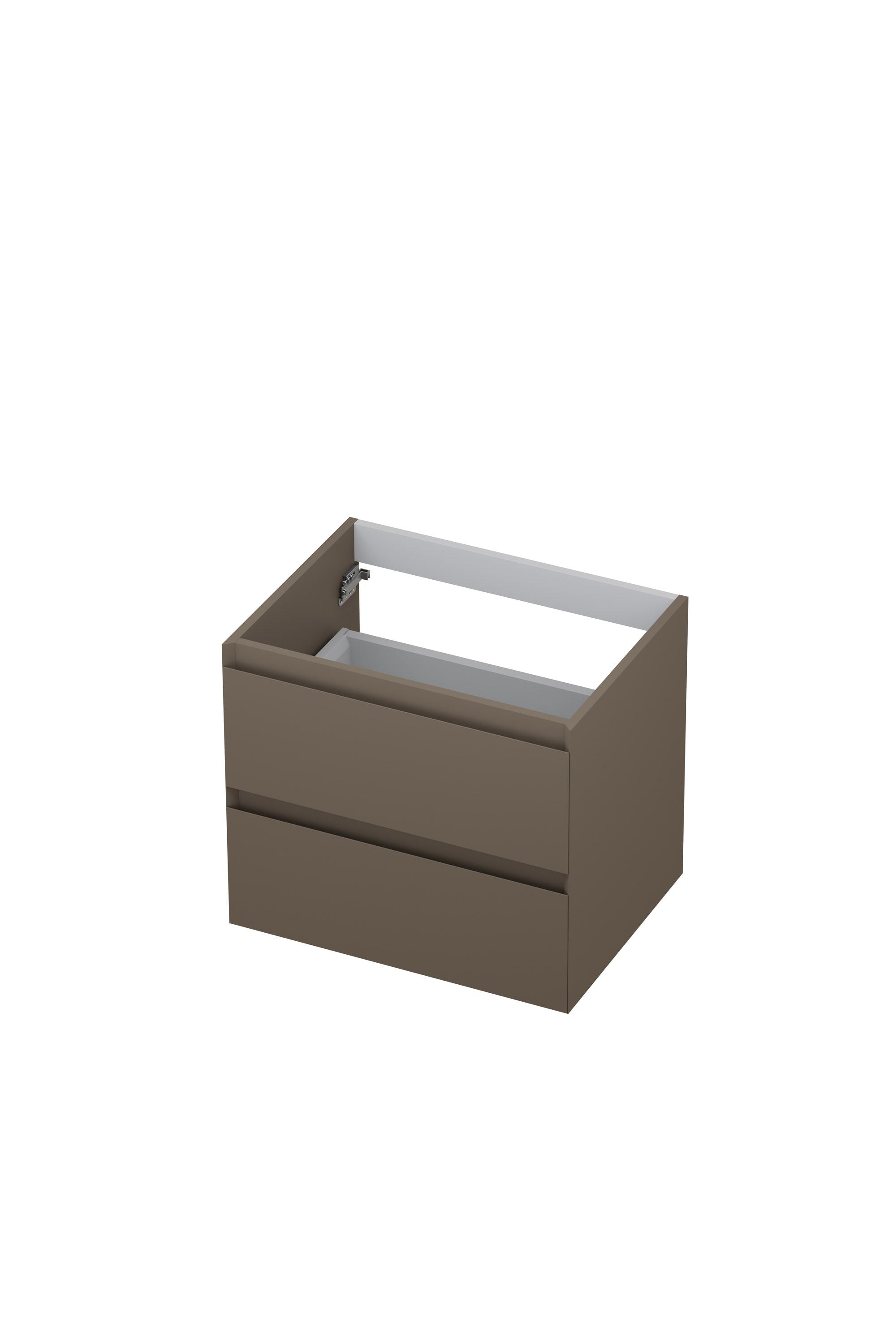 Ink onderkast 60x45cm - greeploos - 2 lades - mat taupe