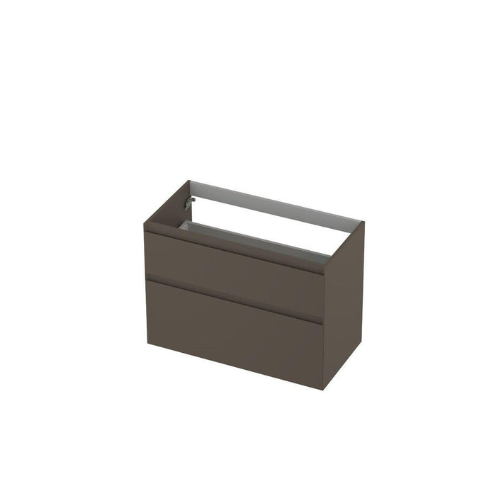 Ink onderkast 90x45cm - greeploos - 2 lades asymmetrisch - mat taupe