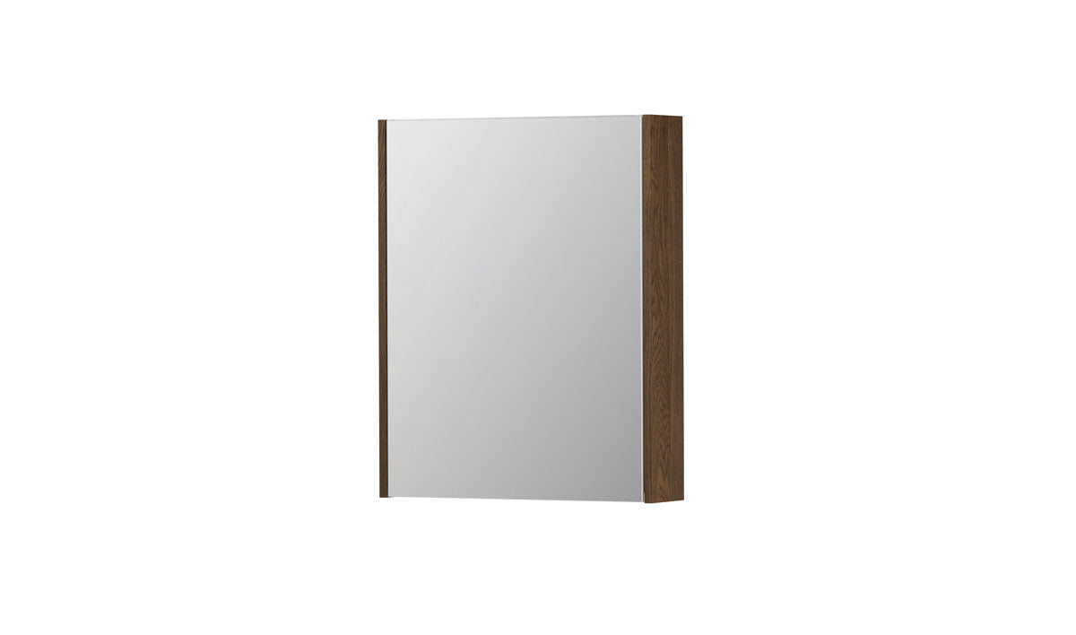 Ink SPK2 spiegelkast 1 deur - 60x74cm - massief eiken chocolate