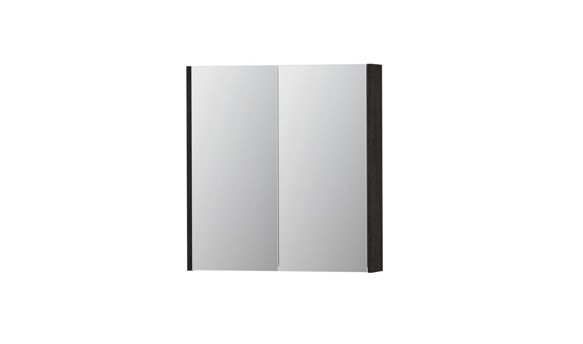 Ink SPK2 spiegelkast 2 deuren - 70x74cm - houtskool eiken