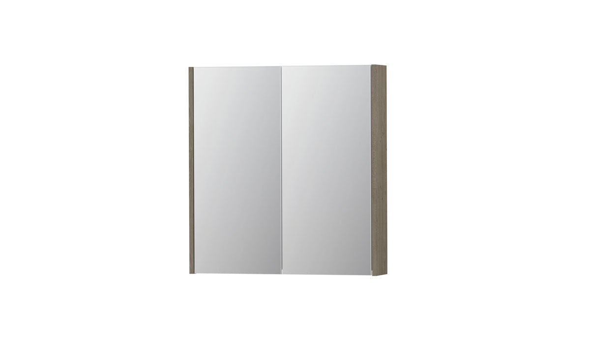 Ink SPK2 spiegelkast 2 deuren - 70x74cm - greige eiken