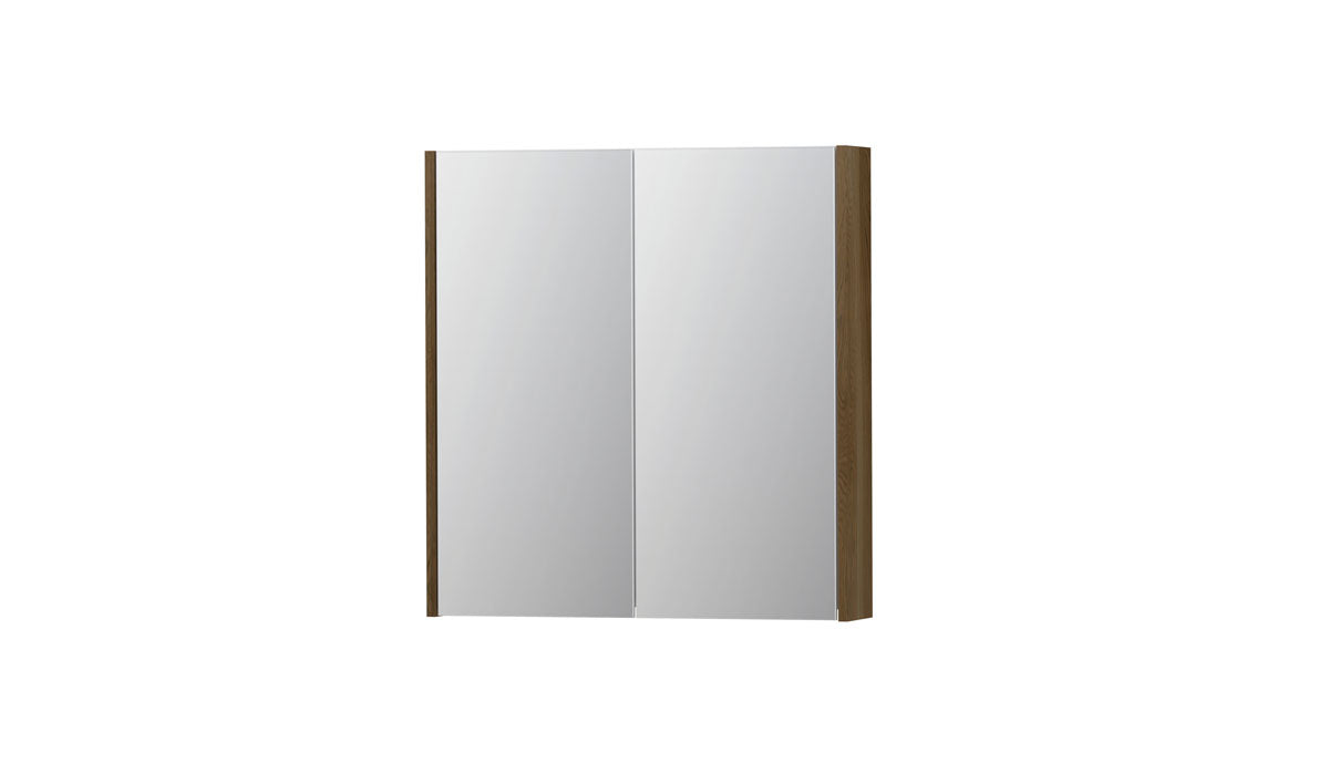 Ink SPK2 spiegelkast 2 deuren - 70x74cm - massief eiken ash grey