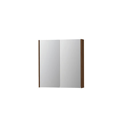 Ink SPK2 spiegelkast 2 deuren - 70x74cm - warm walnoot