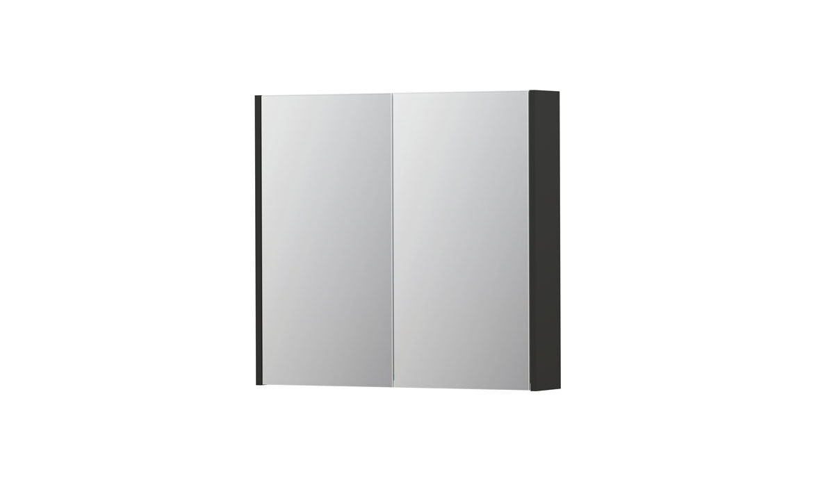 Ink SPK2 spiegelkast 2 deuren - 80x74cm - mat antraciet