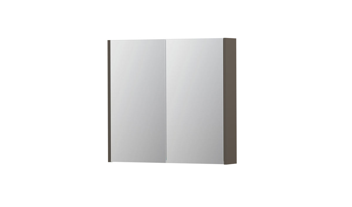 Ink SPK2 spiegelkast 2 deuren - 80x74cm - mat taupe