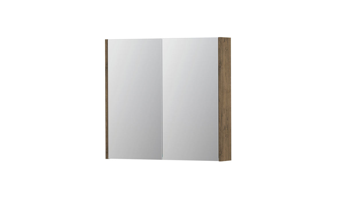 Ink SPK2 spiegelkast 2 deuren - 80x74cm - naturel eiken