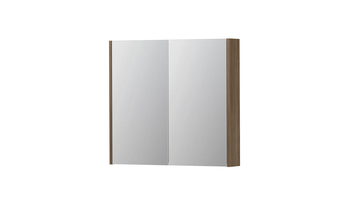 Ink SPK2 spiegelkast 2 deuren - 80x74cm - zuiver eiken