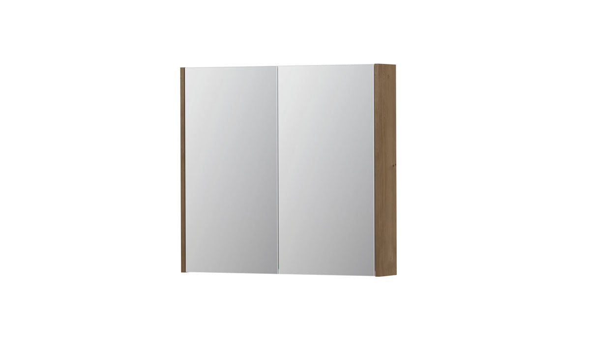 Ink SPK2 spiegelkast 2 deuren - 80x74cm - fineer ash grey
