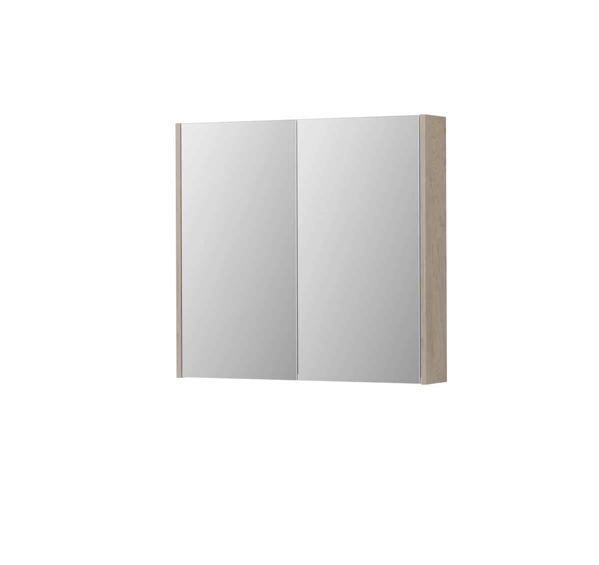 Ink SPK2 spiegelkast 2 deuren - 80x74cm - ivoor eiken