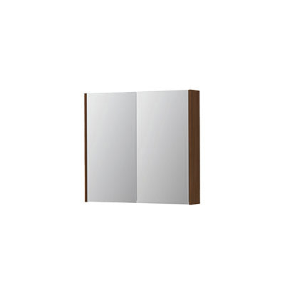 Ink SPK2 spiegelkast 2 deuren - 80x74cm - warm walnoot