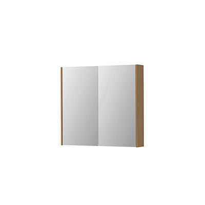 Ink SPK2 spiegelkast 2 deuren - 80x74cm - blank eiken