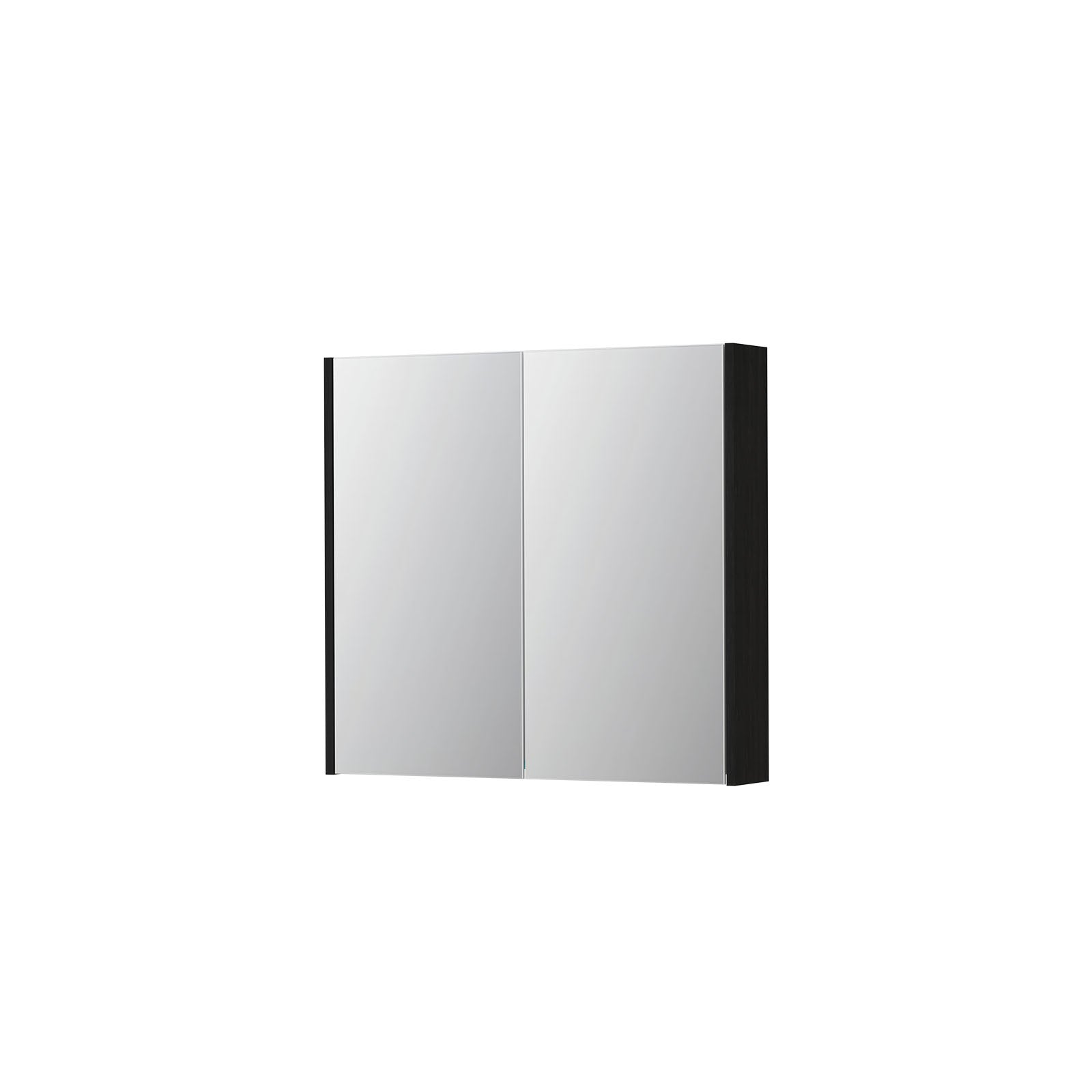 Ink SPK2 spiegelkast 2 deuren - 80x74cm - fineer matt intens black