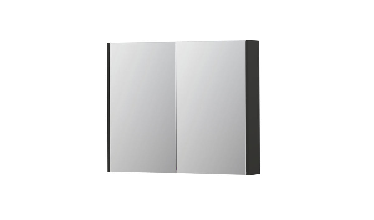 Ink SPK2 spiegelkast 2 deuren - 90x74cm - mat antraciet