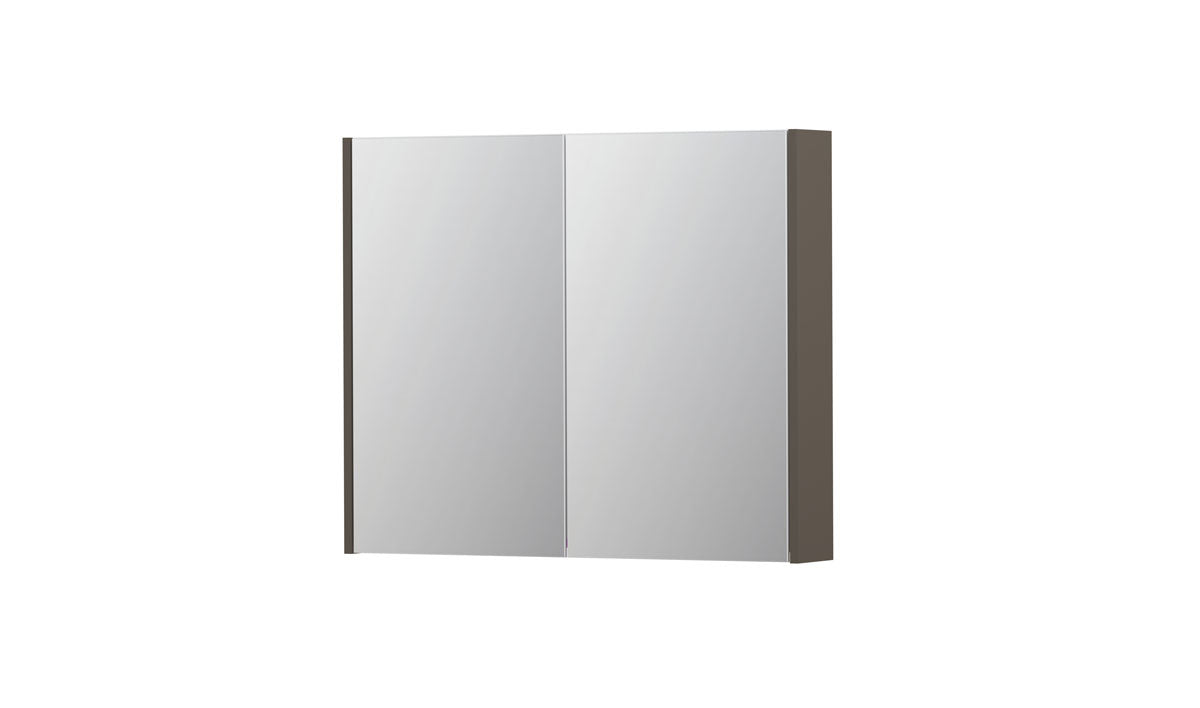 Ink SPK2 spiegelkast 2 deuren - 90x74cm - mat taupe