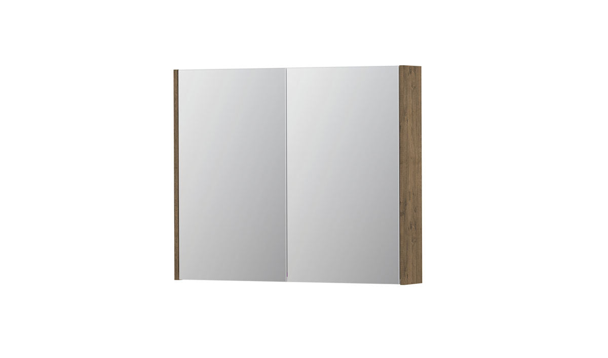 Ink SPK2 spiegelkast 2 deuren - 90x74cm - naturel eiken