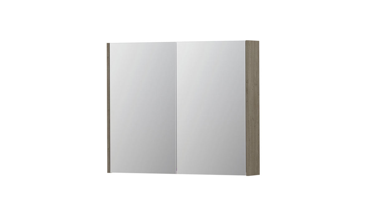 Ink SPK2 spiegelkast 2 deuren - 90x74cm - greige eiken